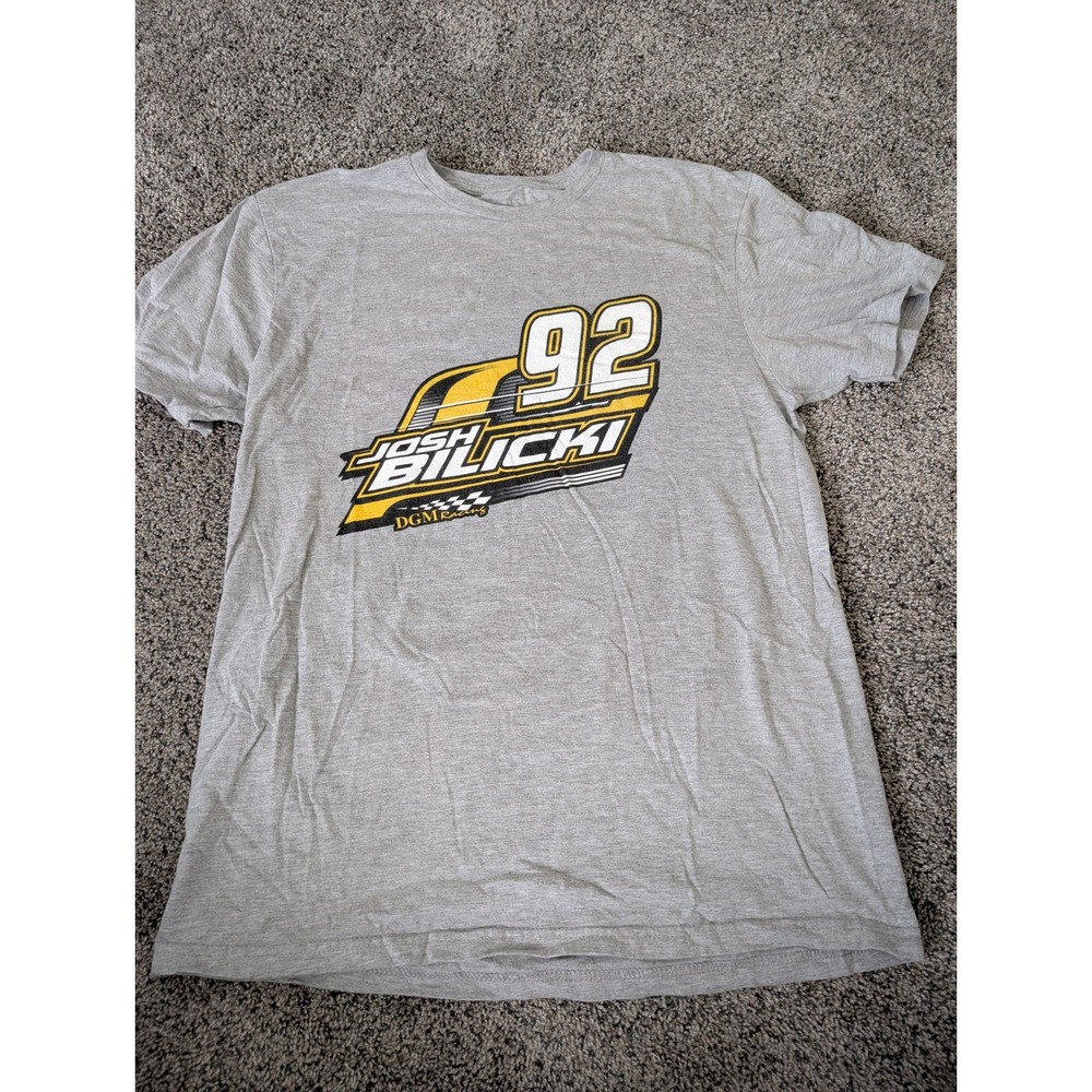 Josh Bilicki 92 DGM Racing NASCAR Team Issued‎ Grey Graphic T-Shirt Mens Small